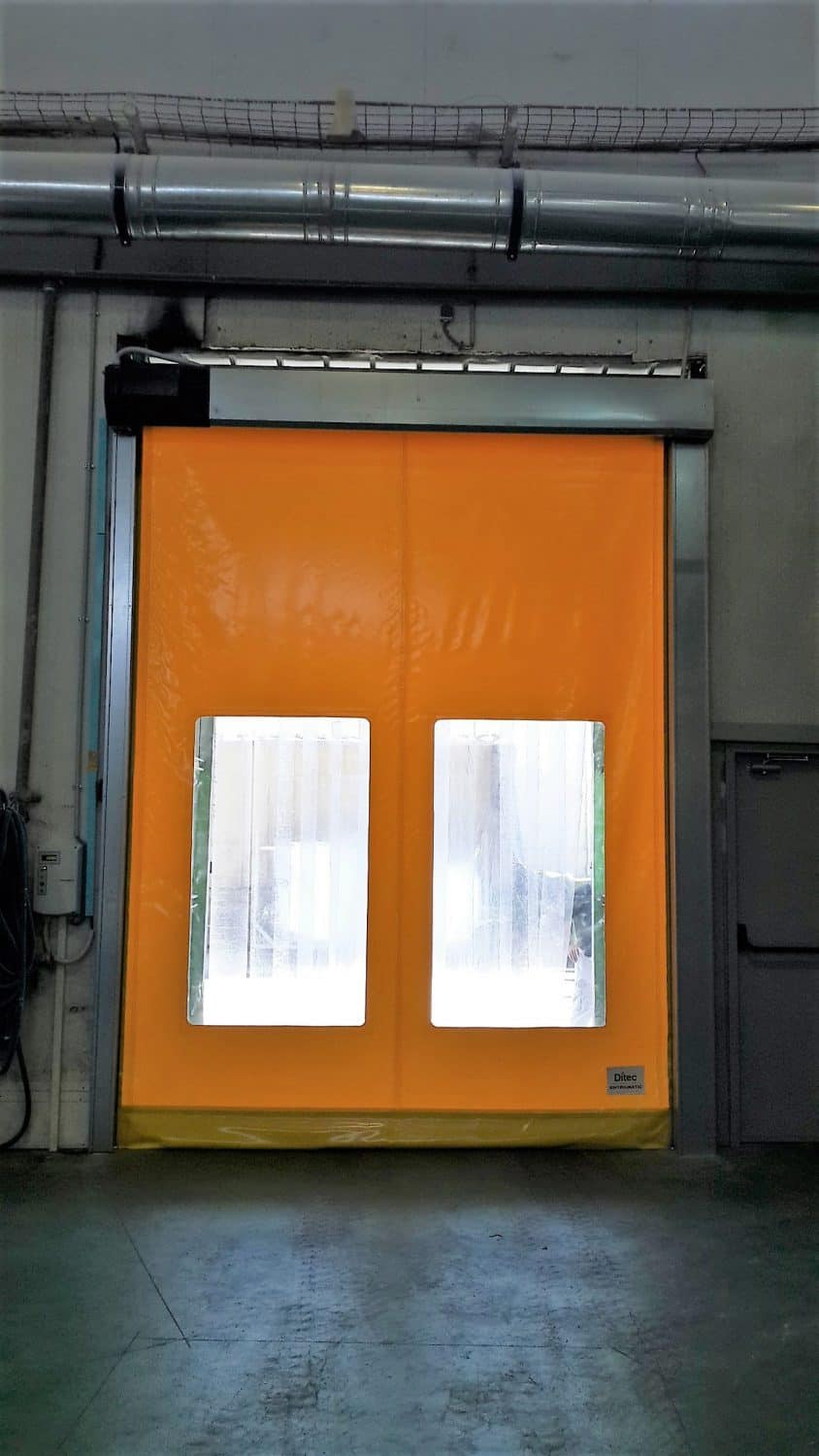 דלת מהירה PVC עם חלונות גדולים